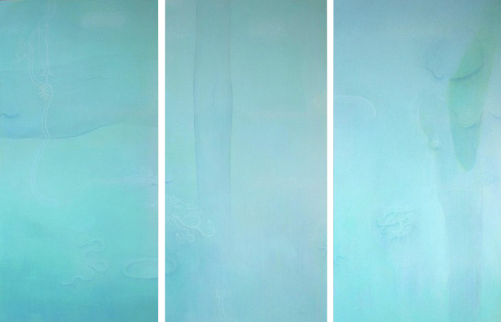 Untitled Triptych - Acrylic on panel (24"x48" each panel)